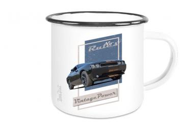Emailletasse mit Motiv von Challenger & Charger ETaCh16