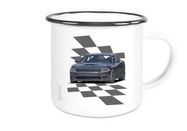 Emailletasse mit Motiv von Challenger & Charger ETaCh28