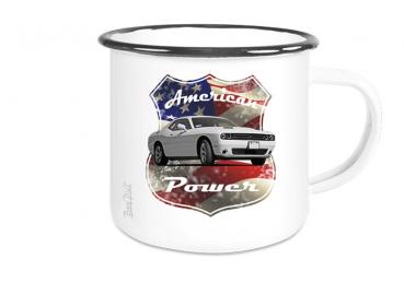 Emailletasse mit Motiv von Challenger & Charger ETaCh6