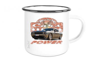 Emailletasse mit Motiv von Challenger & Charger ETaCh8