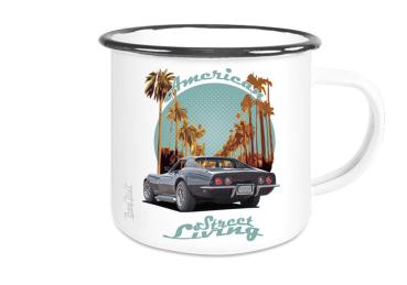 Emaille Tasse / Becher mit Motiv von Corvette ETaCo44