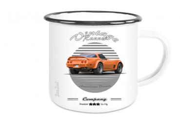 Emaille Tasse / Becher mit Motiv von Corvette ETaCo50