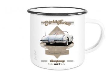 Emaille Tasse / Becher mit Motiv von Corvette ETaCo59