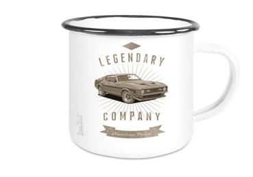 Emaille Tasse / Becher mit Motiv von Mustang ETaMu17