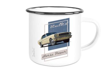 Emaille Tasse / Becher mit Motiv von Mustang ETaMu23