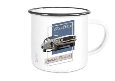 Emaille Tasse / Becher mit Motiv von Mustang ETaMu29