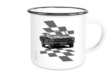 Emaille Tasse / Becher mit Motiv von Mustang ETaMu33