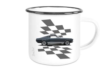 Emaille Tasse / Becher mit Motiv von Mustang ETaMu6