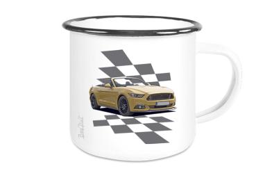 Emaille Tasse / Becher mit Motiv von Mustang ETaMu7