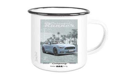 Emaille Tasse / Becher mit Motiv von Mustang ETaMu8