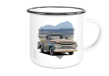 Emaille Tasse / Becher mit Motiv von Pickup ETaPu22