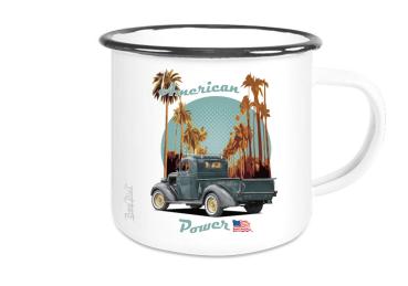 Emaille Tasse / Becher mit Motiv von Pickup ETaPu7