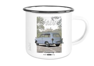 Emailletasse mit Motiv von Trabant ETaTr17