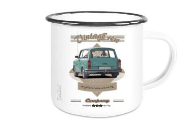 Emailletasse mit Motiv von Trabant ETaTr26