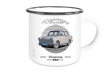 Emailletasse mit Motiv von Trabant ETaTr29