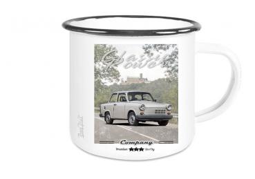 Emailletasse mit Motiv von Trabant ETaTr61