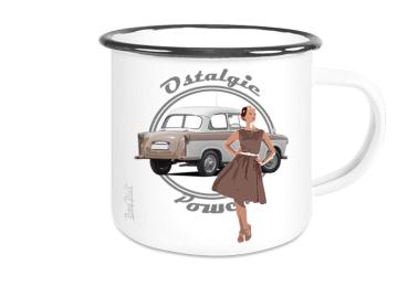 Emailletasse mit Motiv von Trabant ETaTr69
