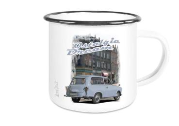Emailletasse mit Motiv von Trabant ETaTr76