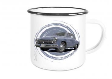 Emailletasse mit Motiv von Wartburg ETaWa14