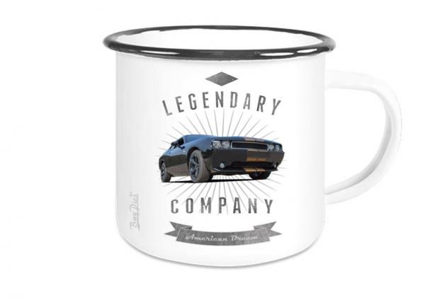 Emailletasse mit Motiv von Challenger & Charger ETaCh15