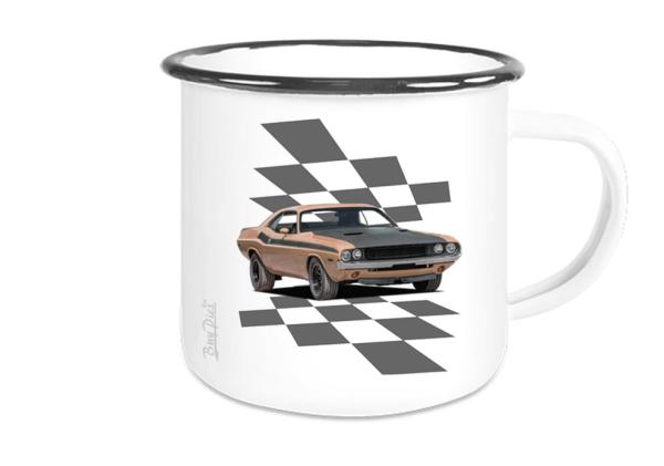 Emailletasse mit Motiv von Challenger & Charger ETaCh25