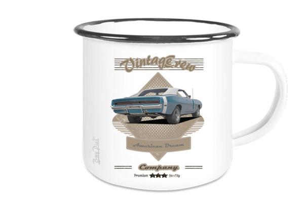 Emailletasse mit Motiv von Challenger & Charger ETaCh30