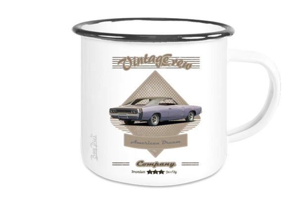 Emailletasse mit Motiv von Challenger & Charger ETaCh34