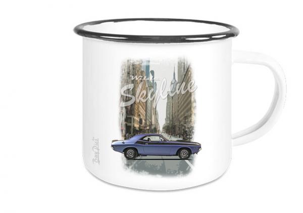 Emailletasse mit Motiv von Challenger & Charger ETaCh5