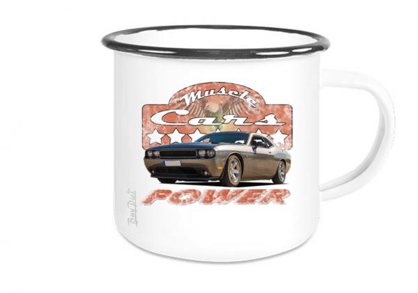 Emailletasse mit Motiv von Challenger & Charger ETaCh8