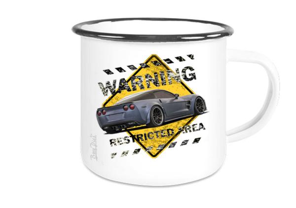 Emaille Tasse / Becher mit Motiv von Corvette ETaCo22