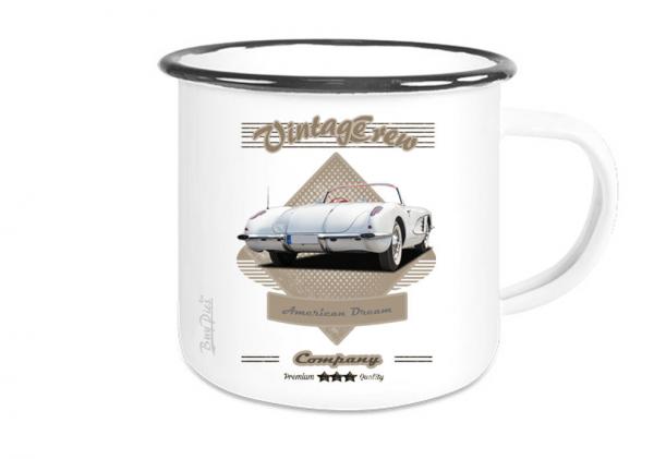Emaille Tasse / Becher mit Motiv von Corvette ETaCo59