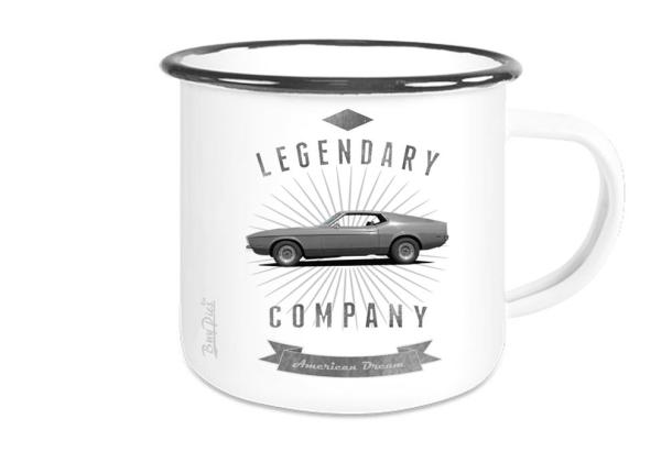 Emaille Tasse / Becher mit Motiv von Mustang ETaMu12