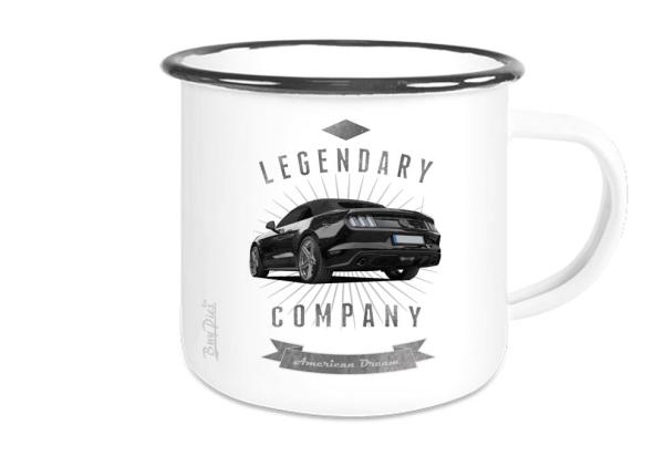 Emaille Tasse / Becher mit Motiv von Mustang ETaMu16