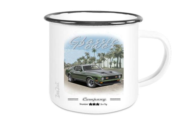 Emaille Tasse / Becher mit Motiv von Mustang ETaMu19