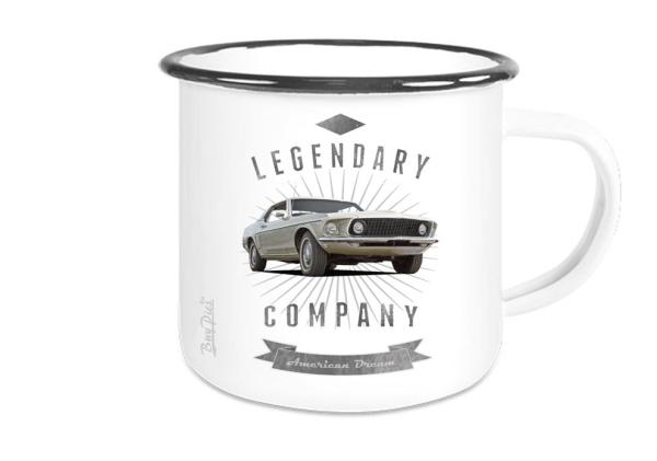 Emaille Tasse / Becher mit Motiv von Mustang ETaMu3