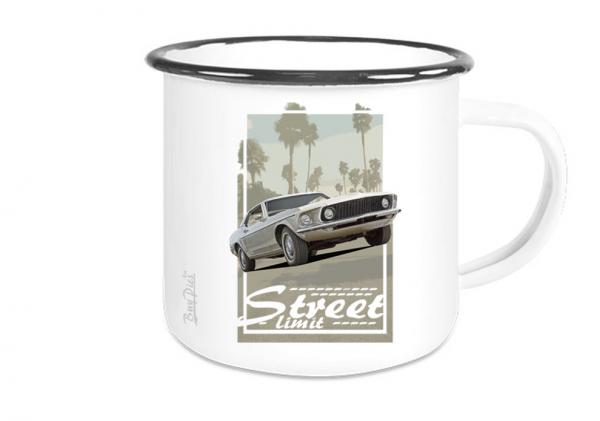 Emaille Tasse / Becher mit Motiv von Mustang ETaMu34