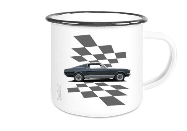 Emaille Tasse / Becher mit Motiv von Mustang ETaMu6