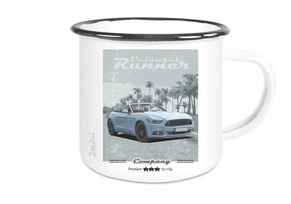 Emaille Tasse / Becher mit Motiv von Mustang ETaMu8