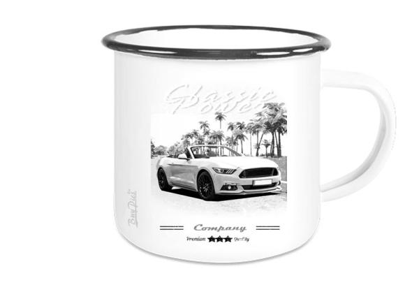Emaille Tasse / Becher mit Motiv von Mustang ETaMu9
