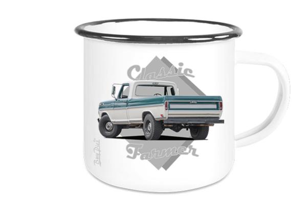 Emaille Tasse / Becher mit Motiv von Pickup ETaPu12