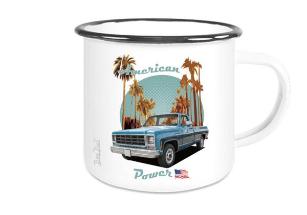 Emaille Tasse / Becher mit Motiv von Pickup ETaPu16