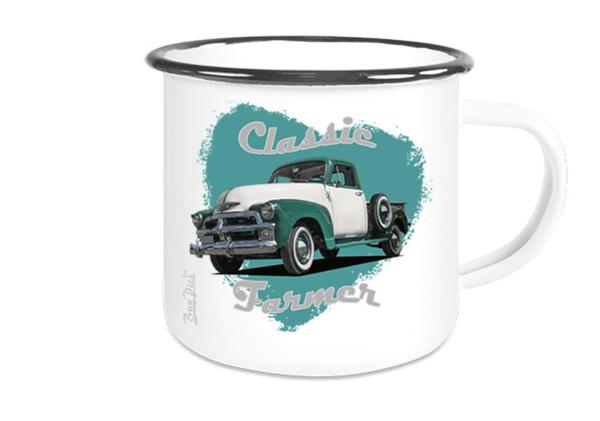 Emaille Tasse / Becher mit Motiv von Pickup ETaPu2