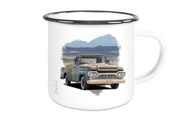 Emaille Tasse / Becher mit Motiv von Pickup ETaPu22