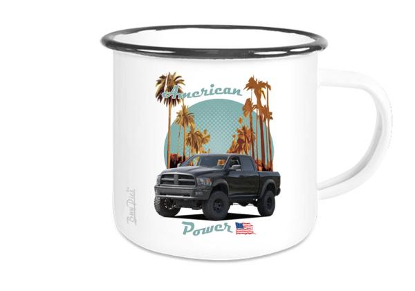 Emaille Tasse / Becher mit Motiv von Pickup ETaPu29