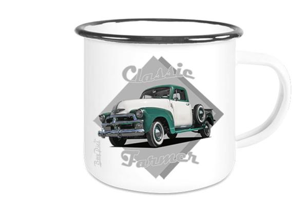 Emaille Tasse / Becher mit Motiv von Pickup ETaPu4