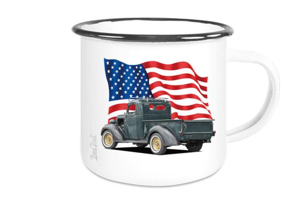 Emaille Tasse / Becher mit Motiv von Pickup ETaPu5