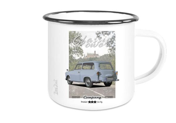 Emailletasse mit Motiv von Trabant ETaTr17