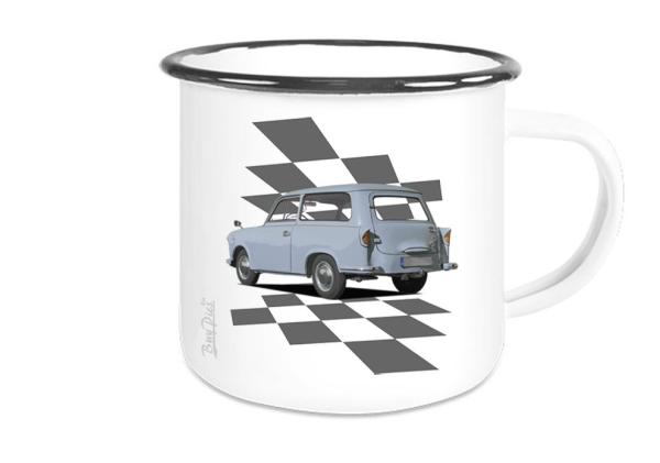 Emailletasse mit Motiv von Trabant ETaTr18