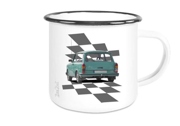 Emailletasse mit Motiv von Trabant ETaTr24
