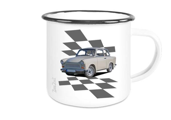 Emailletasse mit Motiv von Trabant ETaTr28